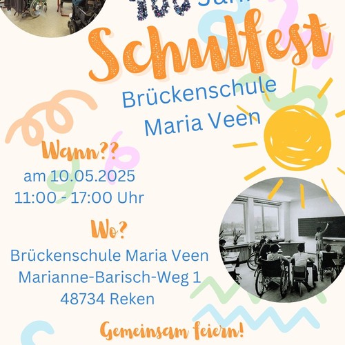 Das Foto zeigt  das Plakat für das Schulfest der Brückenschule.
