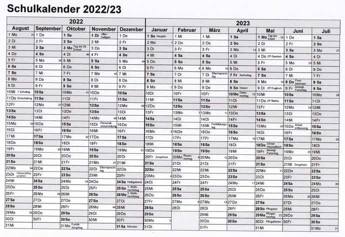 Schulkalender 2022.23 - nicht barrierefrei-