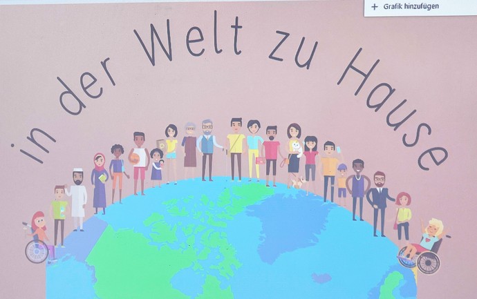 Das Foto zeigt ein Bild mit dem Motto der Projektwoche.