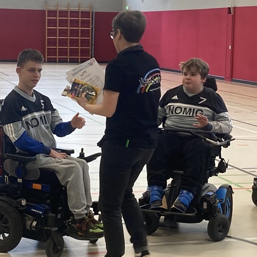 Das Foto zeigt Schüler beim Riesenballturnier.