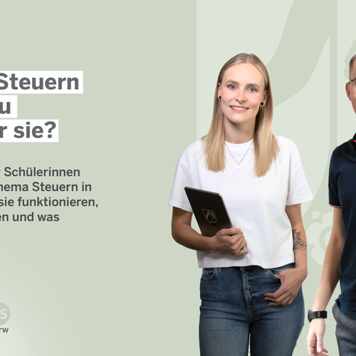 Das Foto zeigt Informationen der Finanzverwaltung NRW.