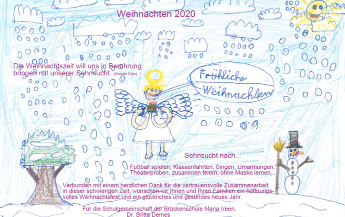 Weihnachtskarte der Brückenschule 2020