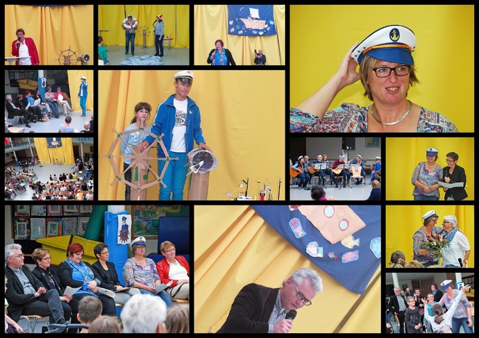 Eine Collage zeigt Impressionen von der Einführung der neuen Schulleiterin Frau Dr. Britta Demes.