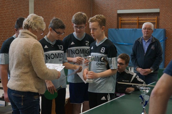 Foto: Die Tischtennismannschaft der Brückenschule.
