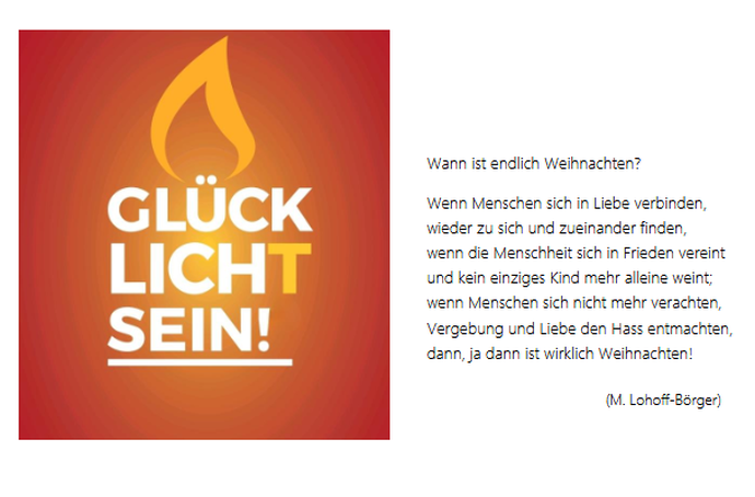 Das Bild zeigt den Weihnachtsgruß der Schulleitung.